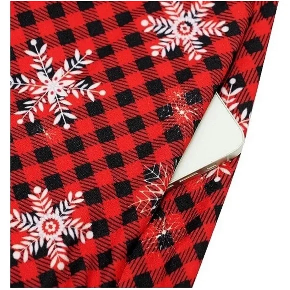 NWOT Bbonfinedress Buffalo Check Snowflake Fit & Flare Dress, Size M - Picture 5 of 7